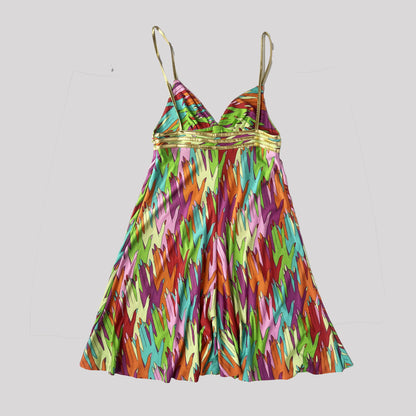 90's Versace Hand Print Slip Dress - L