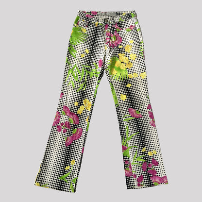 90's Versace Jeans Couture Floral Dot Pattern Jeans - XS