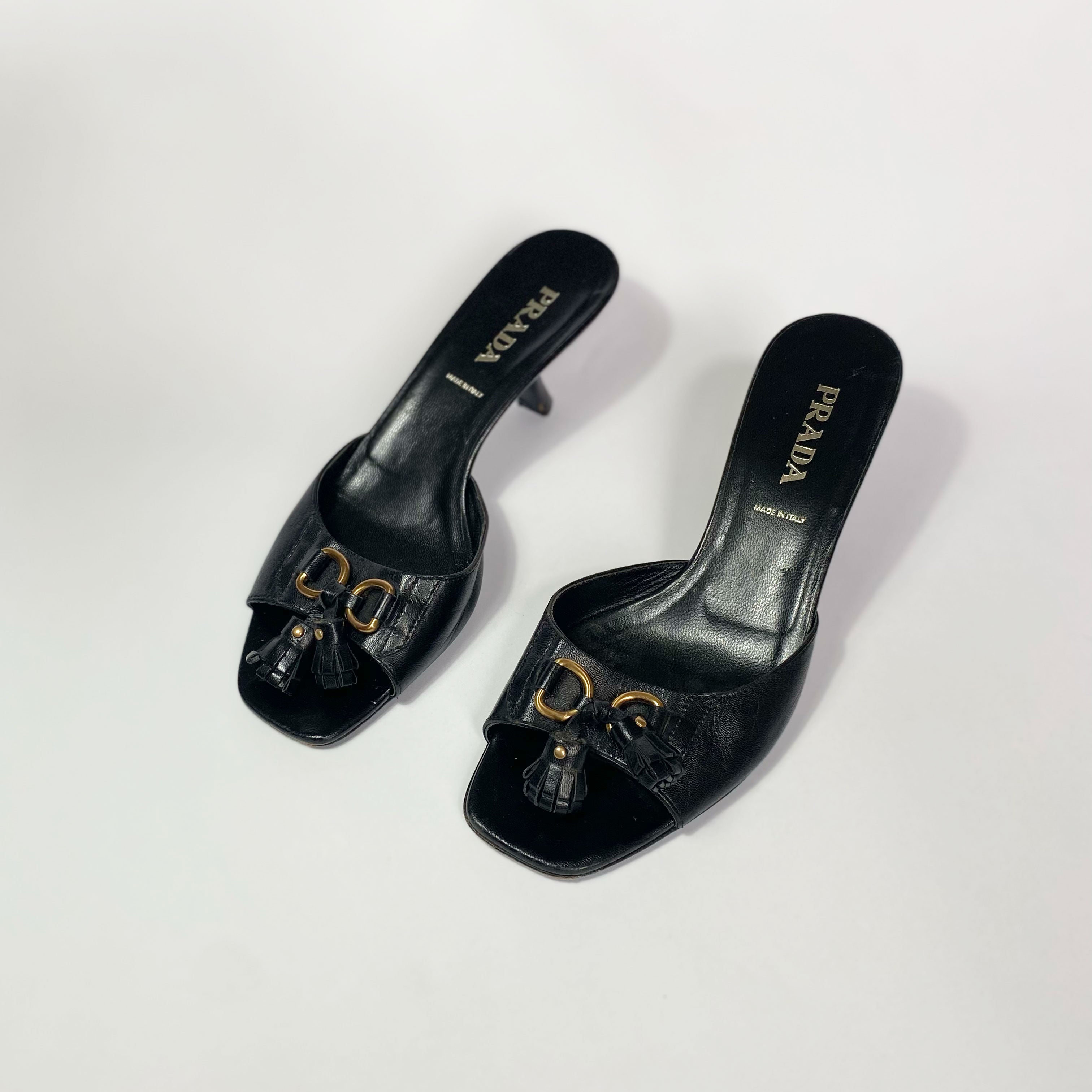 Prada kitten heel sandals best sale