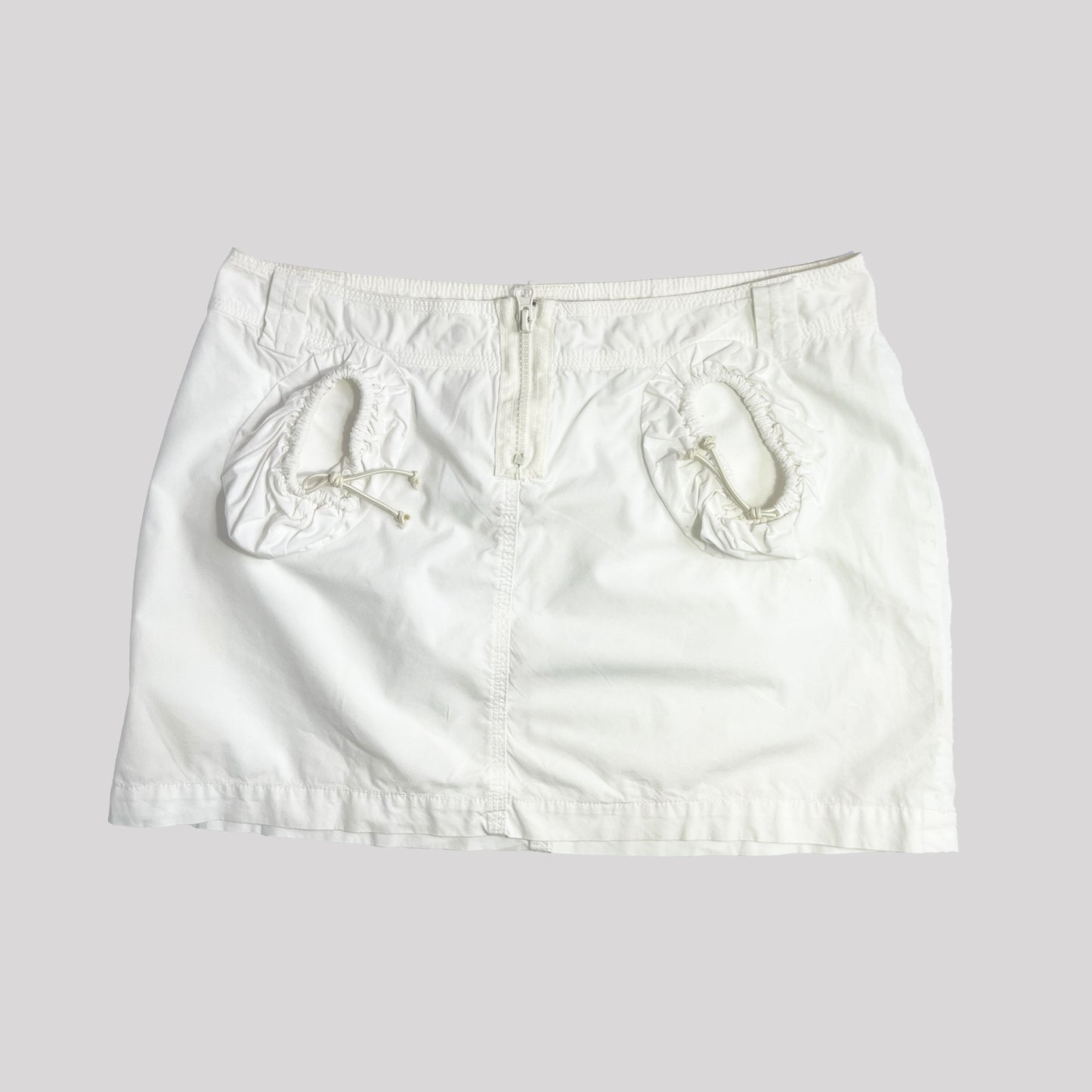 00's Miss Sixty Mini Skirt feat Egg Pockets in White - S