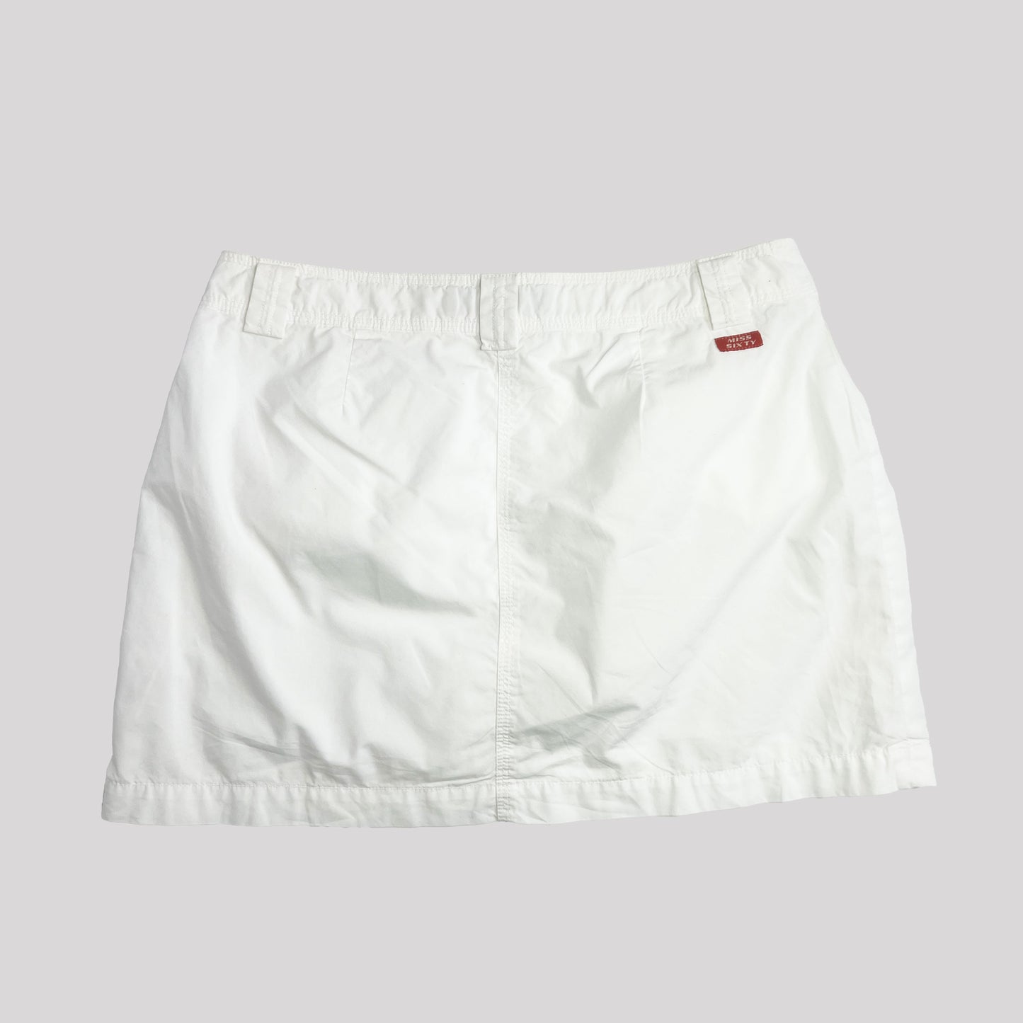 00's Miss Sixty Mini Skirt feat Egg Pockets in White - S